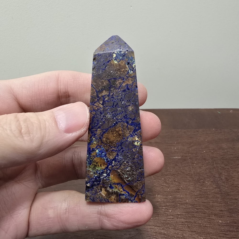 Chrysocholla and Shattuckite Crystal Tower